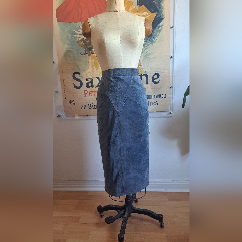 Vintage Suede Pencil Skirt